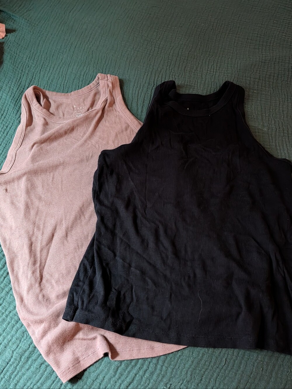 Bundle Of Two High Neck Tank Tops Mauve Black Viscose NWOT